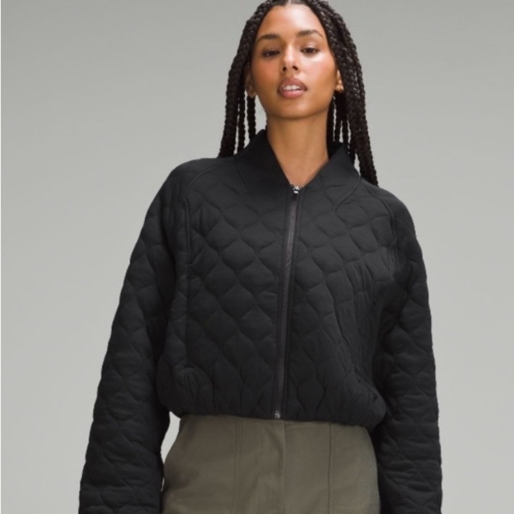 Lululemon Quilted Bomber Jacket Black 6